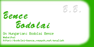 bence bodolai business card